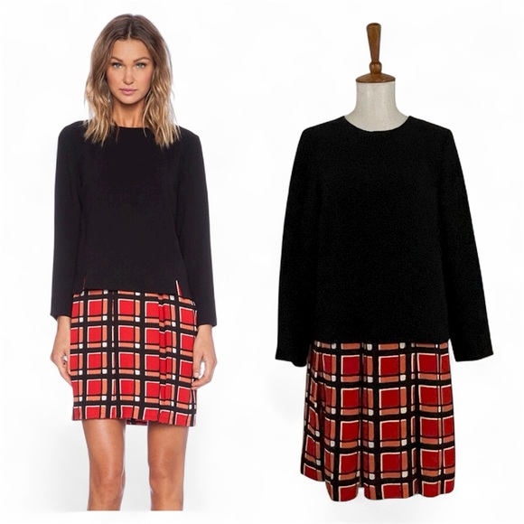 Marc By Marc Jacobs Dresses & Skirts - Marc Jacobs Toto Plaid Dress Women's XS Long Sleeve Crew Neck Tiered‎